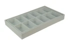 White Plastic Stackable Display Tray with Compartment Insert Jewellery Storage