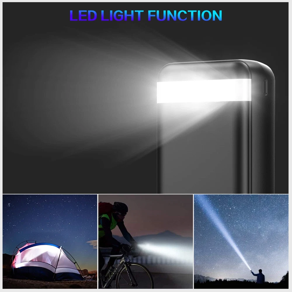 50000mAh 22.5W Fast Charging Power Bank with Flashlight and 3 Outputs