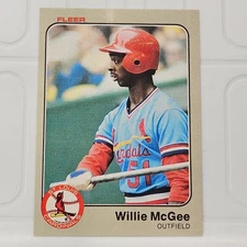 Willie McGee RC St. Louis Cardinals 1983 Fleer #15 Rookie MLB Baseball Card