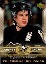 Sidney Crosby 2005-06 Upper Deck Gold Parallel Rookie Year Card RC Penguins 13. rookie card picture