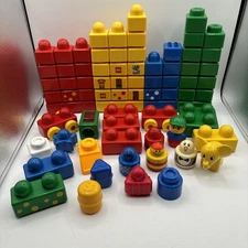 Lego Primo Duplo Lot of 70+ Vintage 1990's Rounded Rattles Bricks Misc Shapes