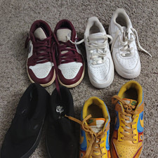 Nike Lot of 4 Unisex Baby Leather Sneakers, Multicolor Colorblock