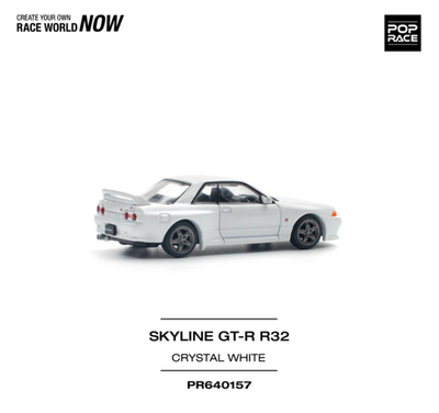 Pop Race Nissan GT-R R32 Crystal White 640157 1/64 | eBay