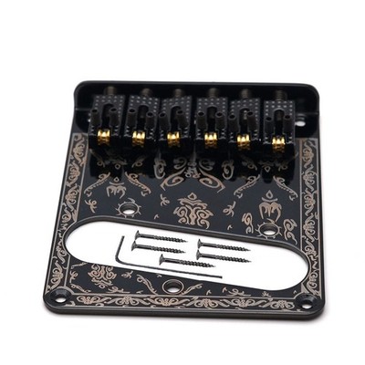 Black Retro Fender Telecaster Electric Guitar Bridge 6-Saddles Control Plate c