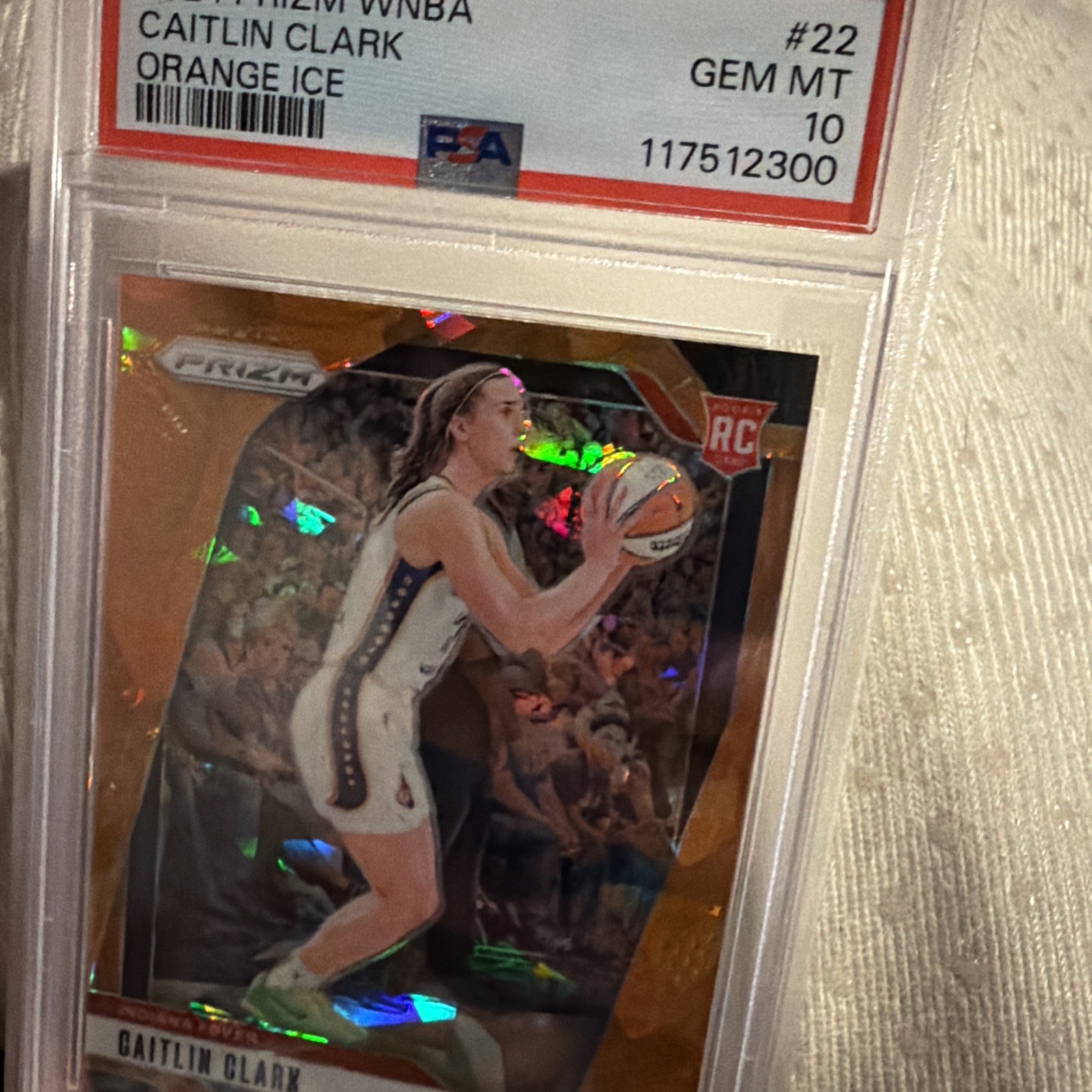 2024 PANINI PRIZM WNBA ORANGE ICE #22 - CAITLIN CLARK - ROOKIE RC PSA 10 GEM MT  view 5