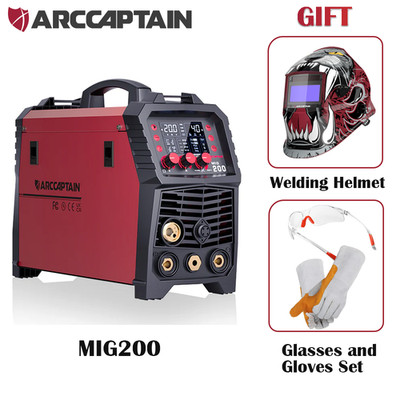 ARCCAPTAIN 6IN1 MIG Welder 200A Multi Process w/Gasless Flux Core Stick Lift TIG