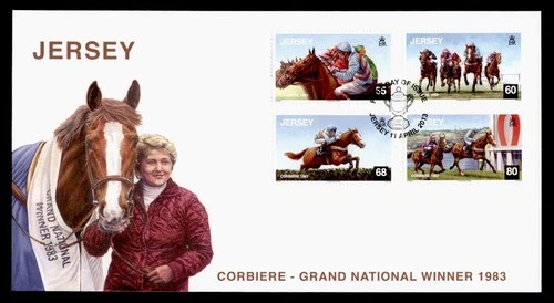 DR WHO 2013 GB JERSEY FDC HORSE RACE GRAND NATIONAL CACHET COMBO M62103
