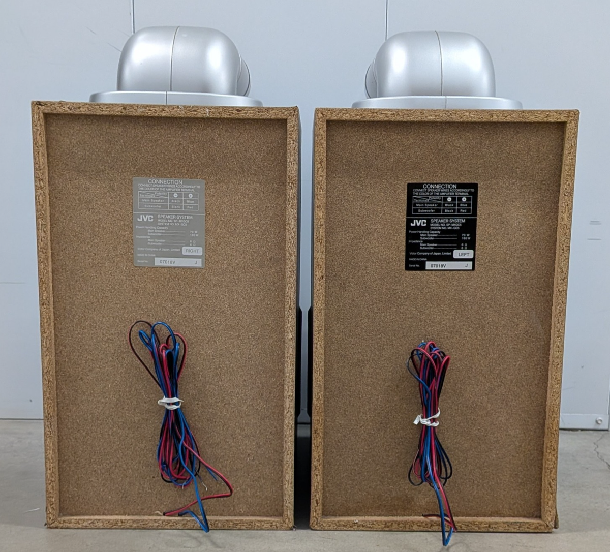 SET OF 2) JVC SP-MXGC5 Twin Tube Speakers *FULLY FUNCTIONAL* MX