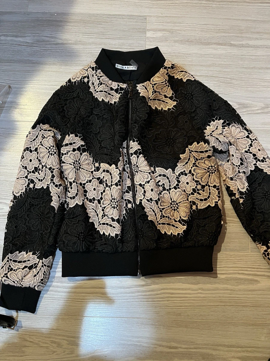Alice + Olivia Black Floral Coats, Jackets & Vests for Women for