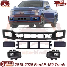 Front Bumper Paintable & Fog Light Assembly For 2018-2020 Ford F-150 Truck