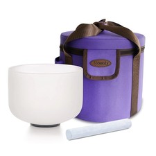 432Hz 8"F Heart Chakra Frosted Crystal Singing Bowl Sound Heal