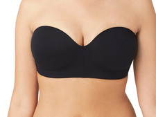 New Wacoal Staying Power Wire Free Convertible Strapless Bra Sz 34C Black 854372