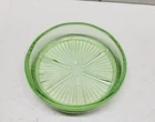 Vintage Federal Green Uranium Sunburst Depression Glass Coaster - EXCELLENT cond