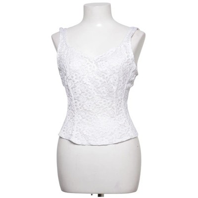 Marks & Spencer, Tank­top, Größe: 46/48, Weiß, Elasthan/Polyamid, Blumen #k5q