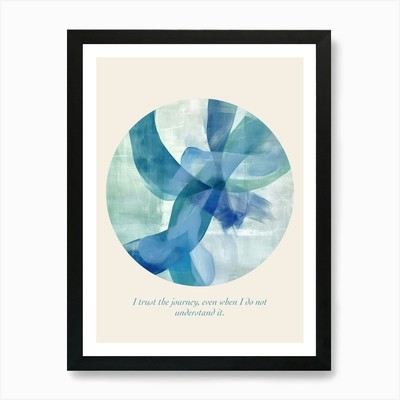 Affirmations I Trust The Journey, E Framed Wall Art Poster Canvas Print Picture