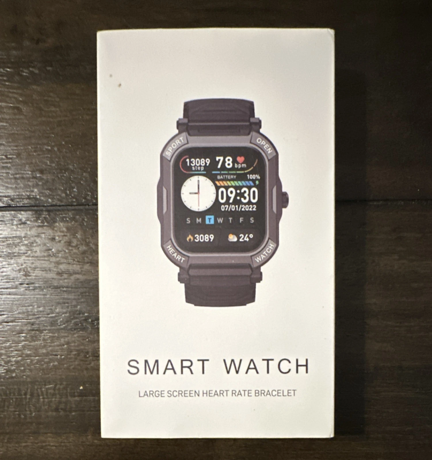 Smart Watch 1.85" Large Screen Heart Rate Monitor IP68 Waterproof Android iOS