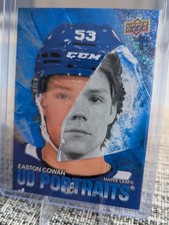 EASTON COWAN 2025-26 Upper Deck #P-57 UD Portraits Speckle RC Rookie Maple Leafs
