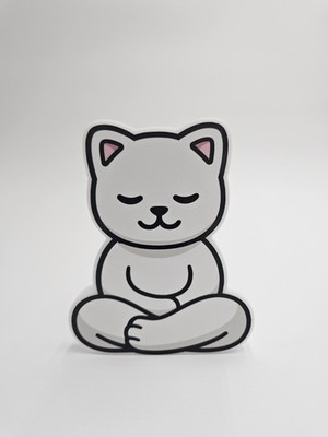 Meditating Cat on Acrylic great for any Cat Lover 4'' x  5''