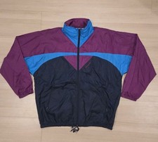 Vintage Adidas 90s Shell Windbreaker Jacket Large D8 F192 Blue Black Purple