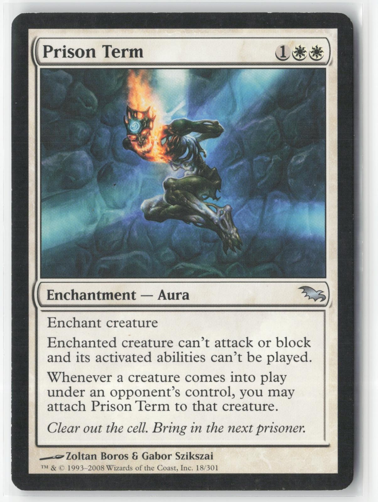 Prison Term 18 Uncommon Shadowmoor Magic: The Gathering Near Mint