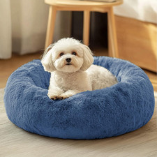 Dog  Cat Bed, Calming Anti-Anxiety Pet Bed for Small Dogs, Fluffy Donut Cushion