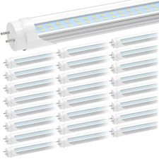 25 Pack T8 4FT G13 LED Tube Shop Light Bulbs 24W 28W Single Double End F32T8 ETL