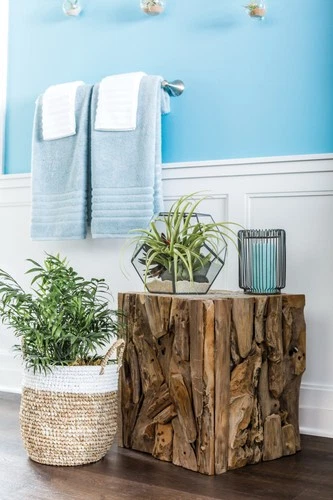 Uttermost 25592 Teak Teak Root Bunching Cube - Picture 2 of 3