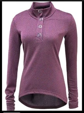 Merrell Indira Women's Burgundy Diamond Knit Hi/lo Layering Top  M