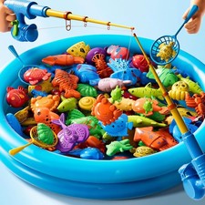 Magnetic Fishing Pool Toys Game for Kids Toddlers 3-5 4-8, Fishing Water Table B