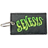 Genesis SchlüSselring Keychain Classic Band Logo Patch Nue Offiziell Schwarz