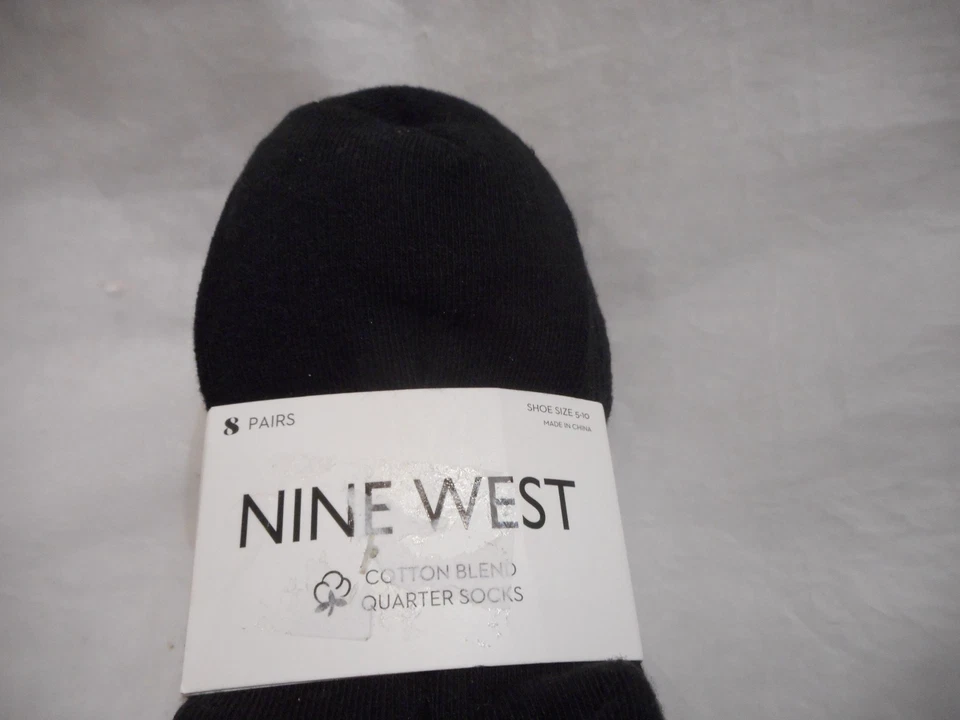 Nine West 8 PARES Calcetines Cuarto Negro Mezcla Algodón Zapato Talla 5-10 Foto 2 de 4