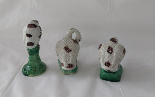 Vintage Vogel Gans & Parot Figur Mudman Ton Keramik weiß braun China 2-3"" - Bild 4 von 7