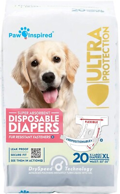 Paw Inspired Disposable Dog Diapers Female Dog Diapers Ultra Protection  Diap