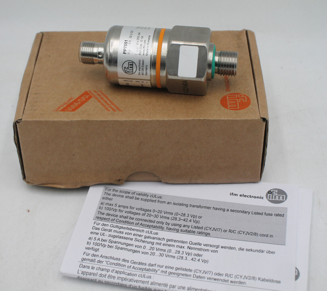 IFM PP7551 Pressure Switch with Ceramic Measuring Cell PP-250-SBG14-QFPKG/US/ /V