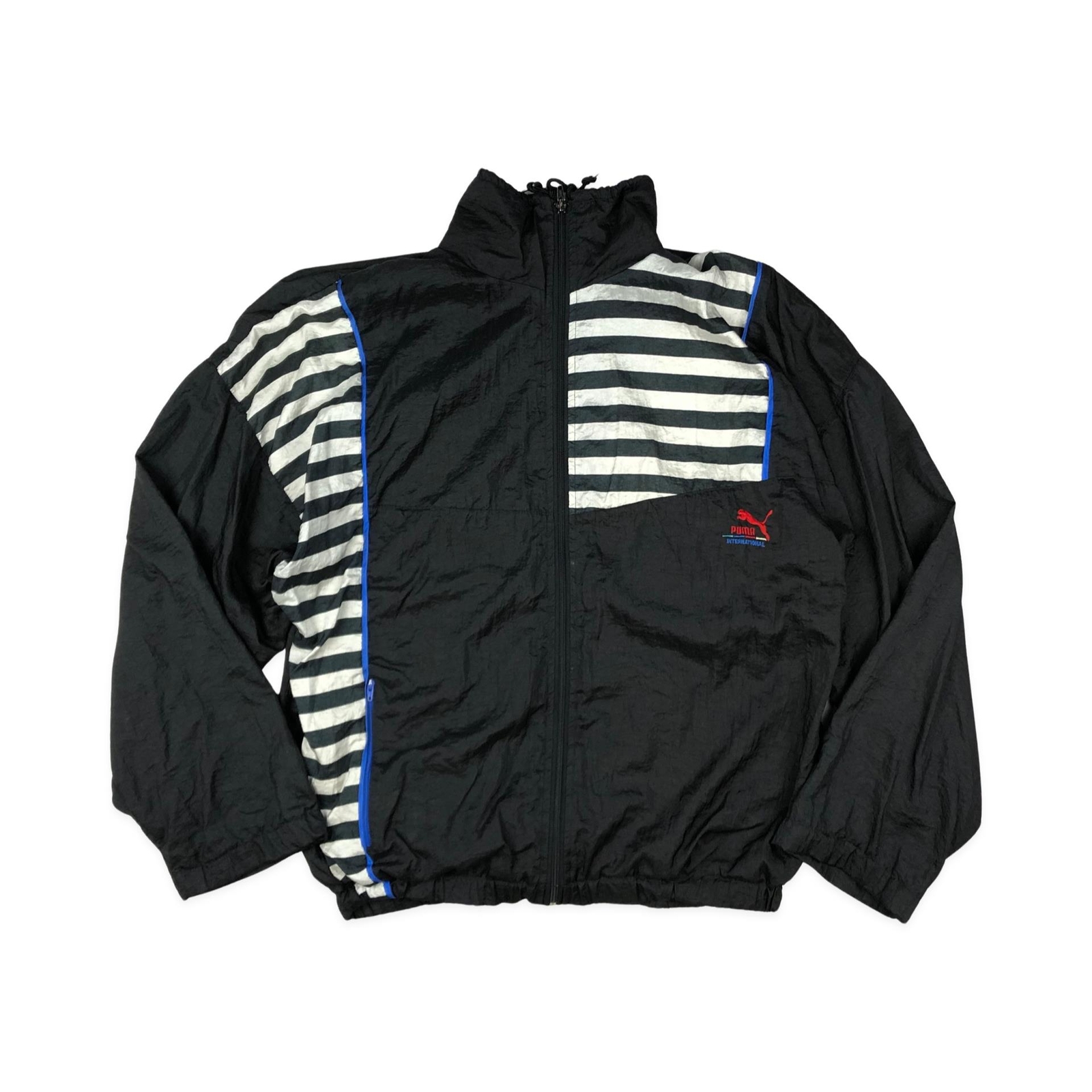 Vintage 80s 90s Puma International Black and White Shell Coat XL