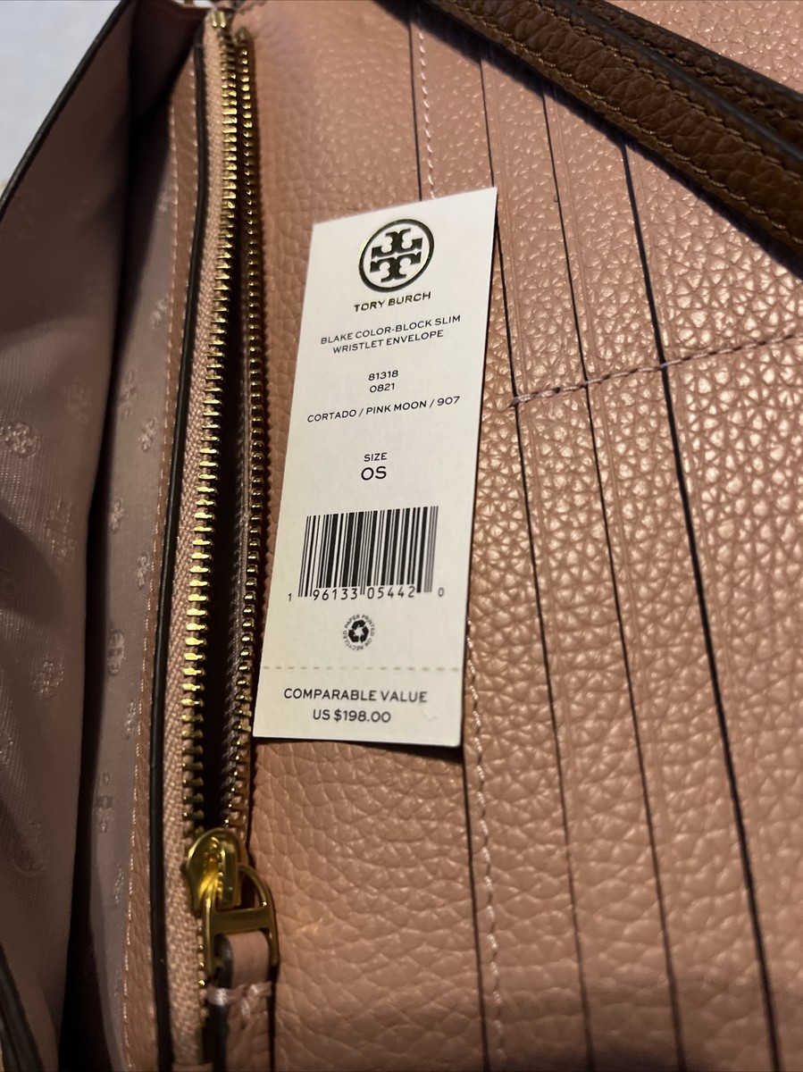 Tory Burch Blake Color Block Slim Wristlet Envelope Cortado