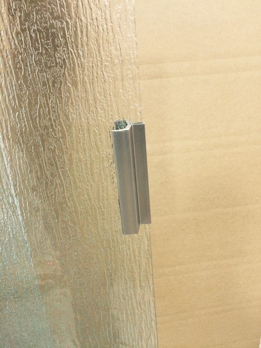 Brashed Nickel Frameless Shower Door Handle with Metal Strike - Picture 4 of 6
