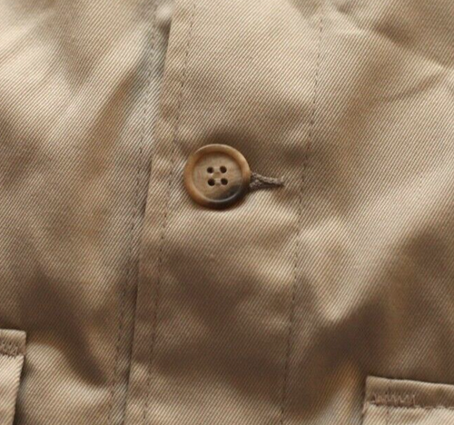 Vintage LL Bean Khaki Button Shirt Size Medium Cotton Blend USA Safari Utility - Picture 15 of 21