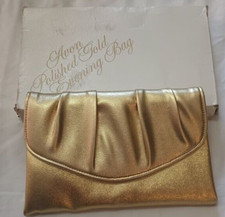 Vintage Avon Clutch Purse Shiny Gold Evening Bag Change Purse - New in Box