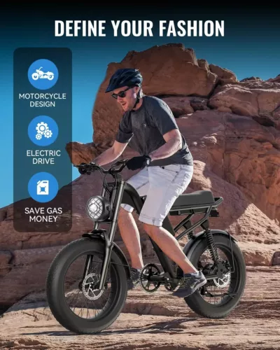 E-Bike 20" Fat Reifen Elektrofahrrad 1000W 48V/15.6AH City Mountain Ebike 28MPH - Bild 4 von 12