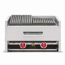 American Range AECB-24 24" Countertop Gas Lava Rock Charbroiler w/ (2) Burner...