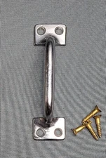 Vintage Solid Brass Drawer Pull Screen Door Handle With Screws