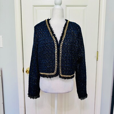 ジャケット・アウター Christian Lacroix cropped tweed jacket CHRISTIAN LACROIX Navy White Tweed Blazer | Mercari
