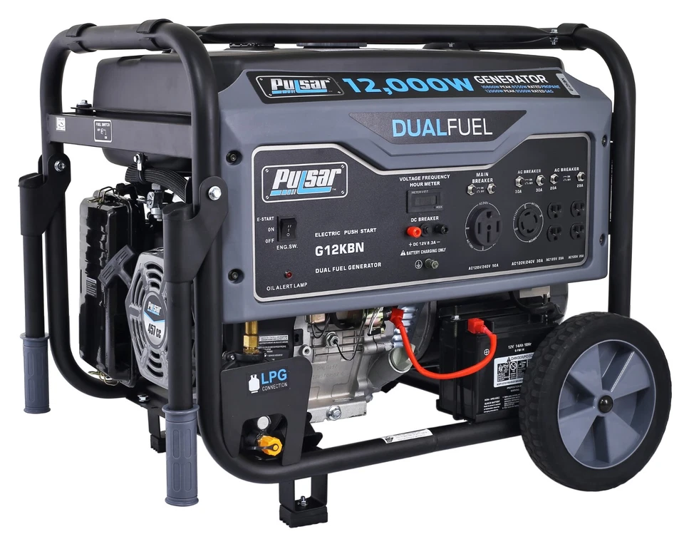 Pulsar 12000 Watt Portable Dual Fuel Propane/Gas Generator Electric Start G12KBN - Image 2 of 4