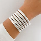 Solid 925 sterling Silver Bracelet Bangle, set 7 Of Silver Handmade Bangles SA-1