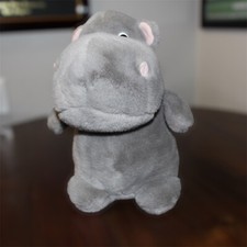 A A Plush Grey Hippopotamus 12" Stuffed Animal Toy Vintage Hippo