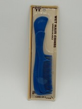 NOS Vintage Faberge Tip-Top Unbreakable Wet Hair Combs Blue Set 2 8" 6"