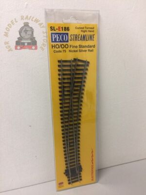Peco SL-E186 Code 75 Electrofrog gebogene rechte Handspitze