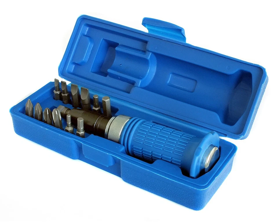 DESTORNILLADOR DE GOLPE GOLPEO IMPACTO DE 13 PIEZAS PUNTAS ESTRELLA PLANAS -5304 - Imagen 2 de 4