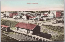 Morden Manitoba Birdseye Railway Freight Station MB Canada Unused Postcard H69